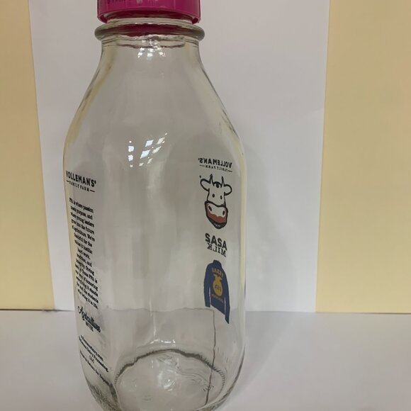 BOTTLE - 32oz VOLLMANS FARMS glass milk bottle LIMITED ED A2A2, TEXAS FFA logo - Picture 7 of 9